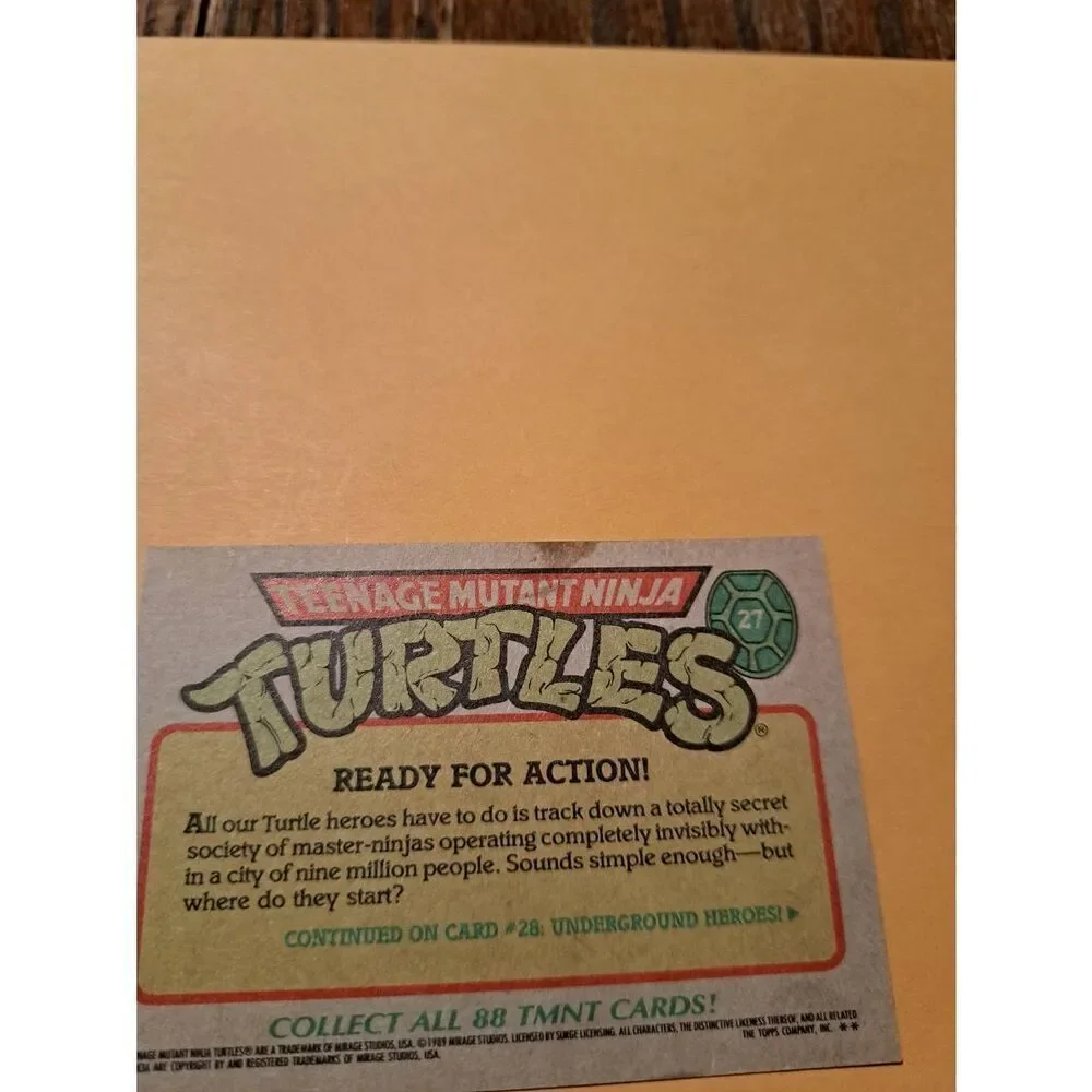 1989 Topps TMNT Ready for Action! Trading Card 27 Teenage Mutant Ninja Turtles
